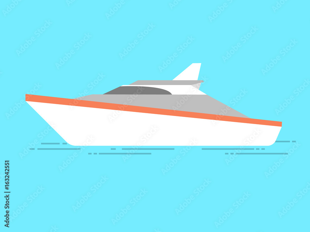 Motor boat icon in flat style isolated. For your design, logo. Vector illustration. Motor boat icon in flat style isolated. For your design, logo. Vector illustration.