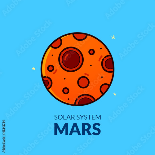 Terrestrial planet Mars vector illustration