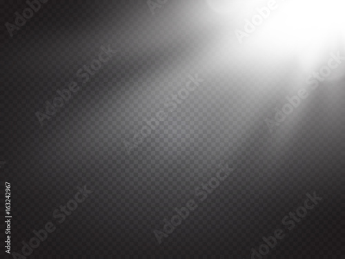 Wallpaper Mural Lens flare light effect. Sun rays with beams isolated. Vector