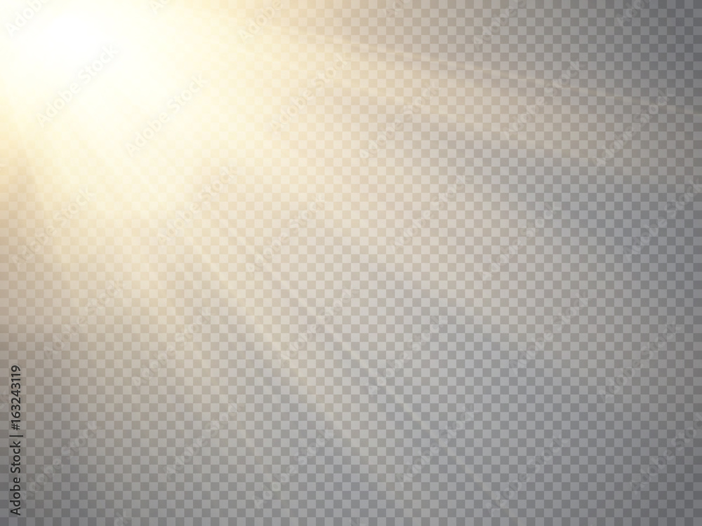 Sun isolated on transparent background. Vector illustration.