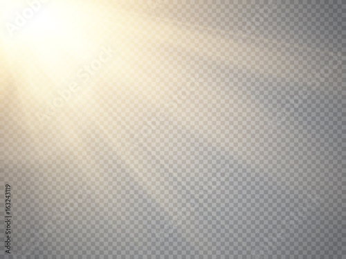 Fototapeta Sun isolated on transparent background. Vector illustration.
