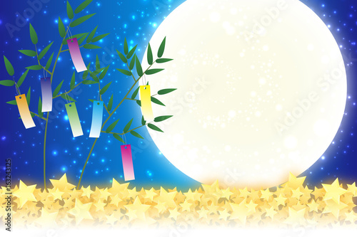 背景素材壁紙,七夕飾り,祭り,伝統,短冊,笹の葉,初夏,星屑,天の川,天の河,