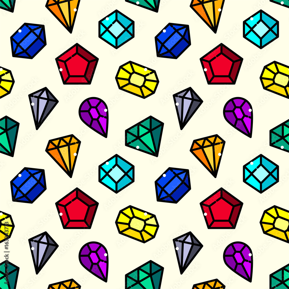 Gems seamless pattern vector illustration Gems seamless pattern vector illustration
