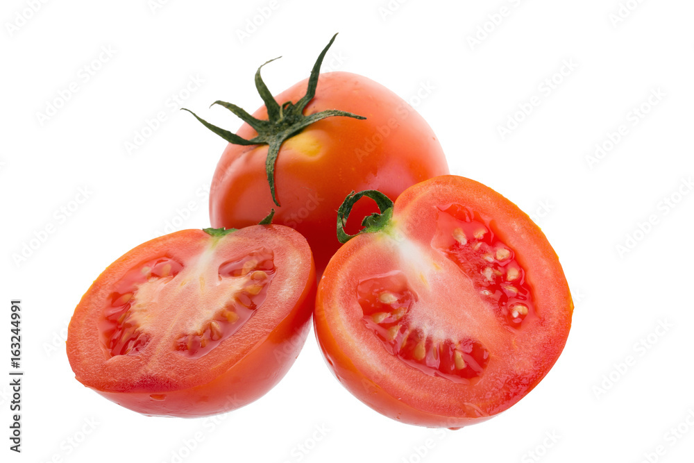 Slice of tomato isolated on a white background Slice of tomato isolated on a white background
