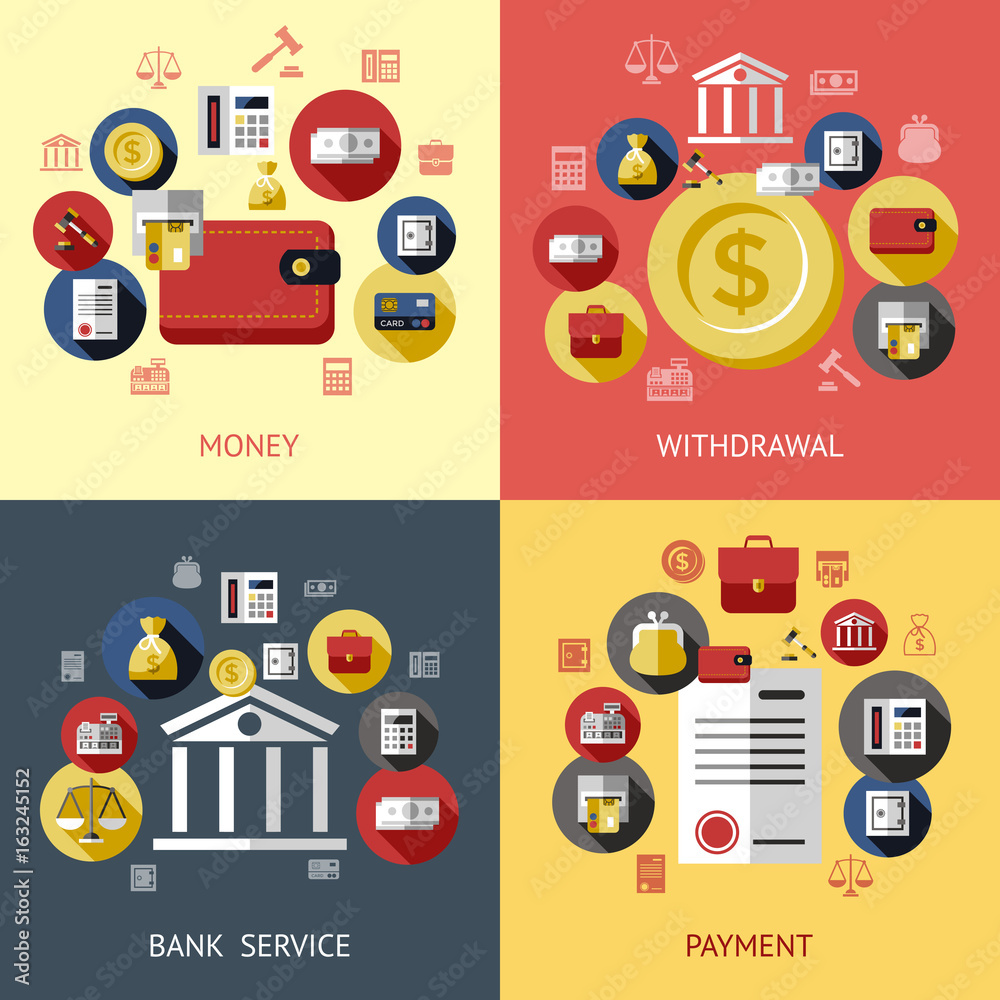 Digital vector blue business icons with drawn simple line art info graphic, presentation with economy elements around promo template, flat style