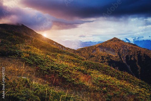 Location place Upper Svaneti, Mestia, Georgia, Europe. High Caucasus ridge. © Leonid Tit