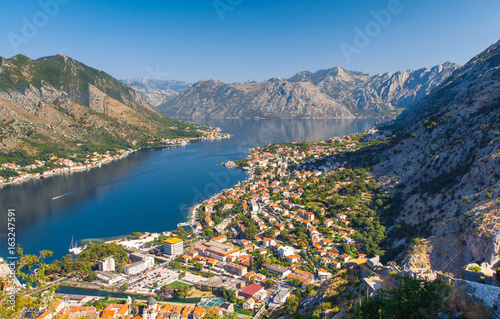 Fototapeta Naklejka Na Ścianę i Meble -  Fantastic view harbour  Kotor bay (Boka Kotorska). Location famous resort Montenegro, Balkans, Europe. Beauty world.