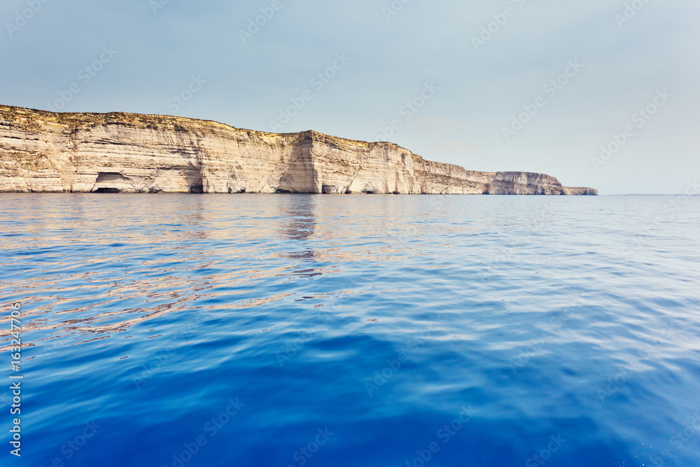 Location place Azure Window, Gozo island, Dwejra. Malta, Europe.
