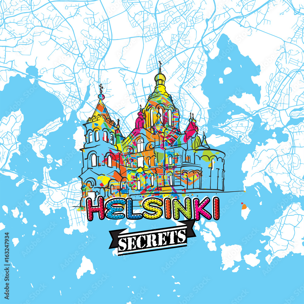 Helsinki Travel Secrets Art Map