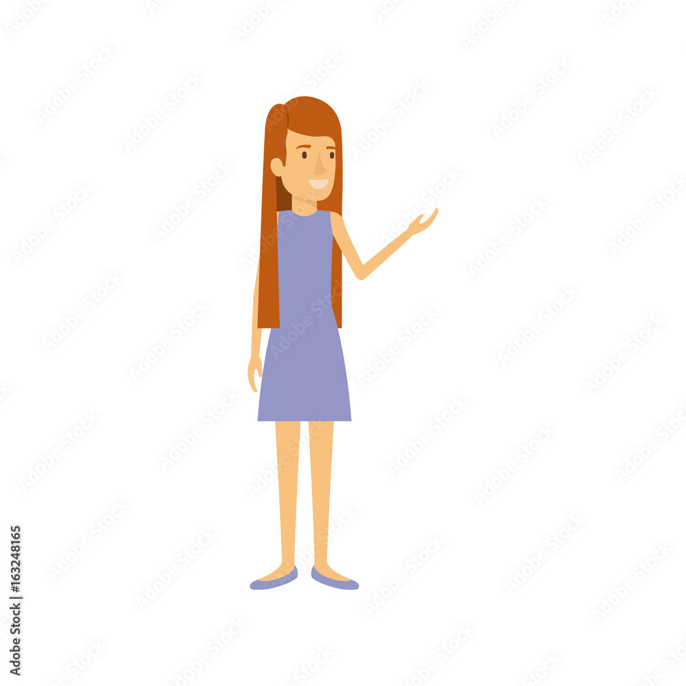 colorful silhouette of woman in dress standing with straight long hair vector illustration colorful silhouette of woman in dress standing with straight long hair vector illustration