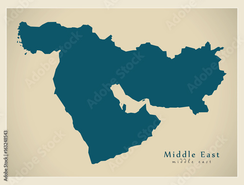 Modern Map - Middle East world region illustration