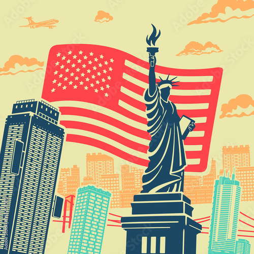 Statue of Liberty Vector Background