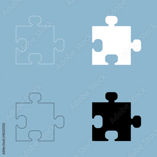 The puzzle the black and white color icon .