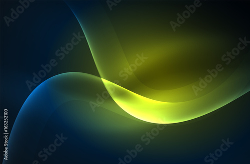 Smoky glowing waves in the dark