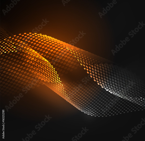 Glowing particles wave design template