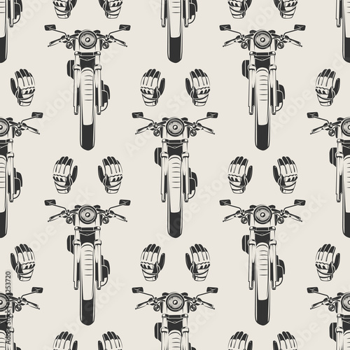 Motorcycles and moto seamless pattern