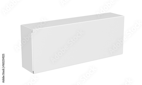 Blank box isolated on white background, 3D rendering