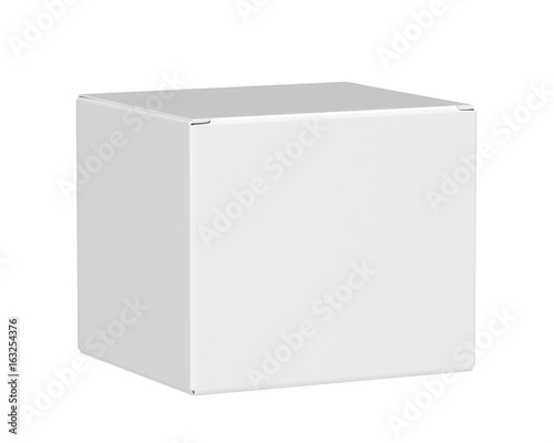 Blank box isolated on white background, 3D rendering