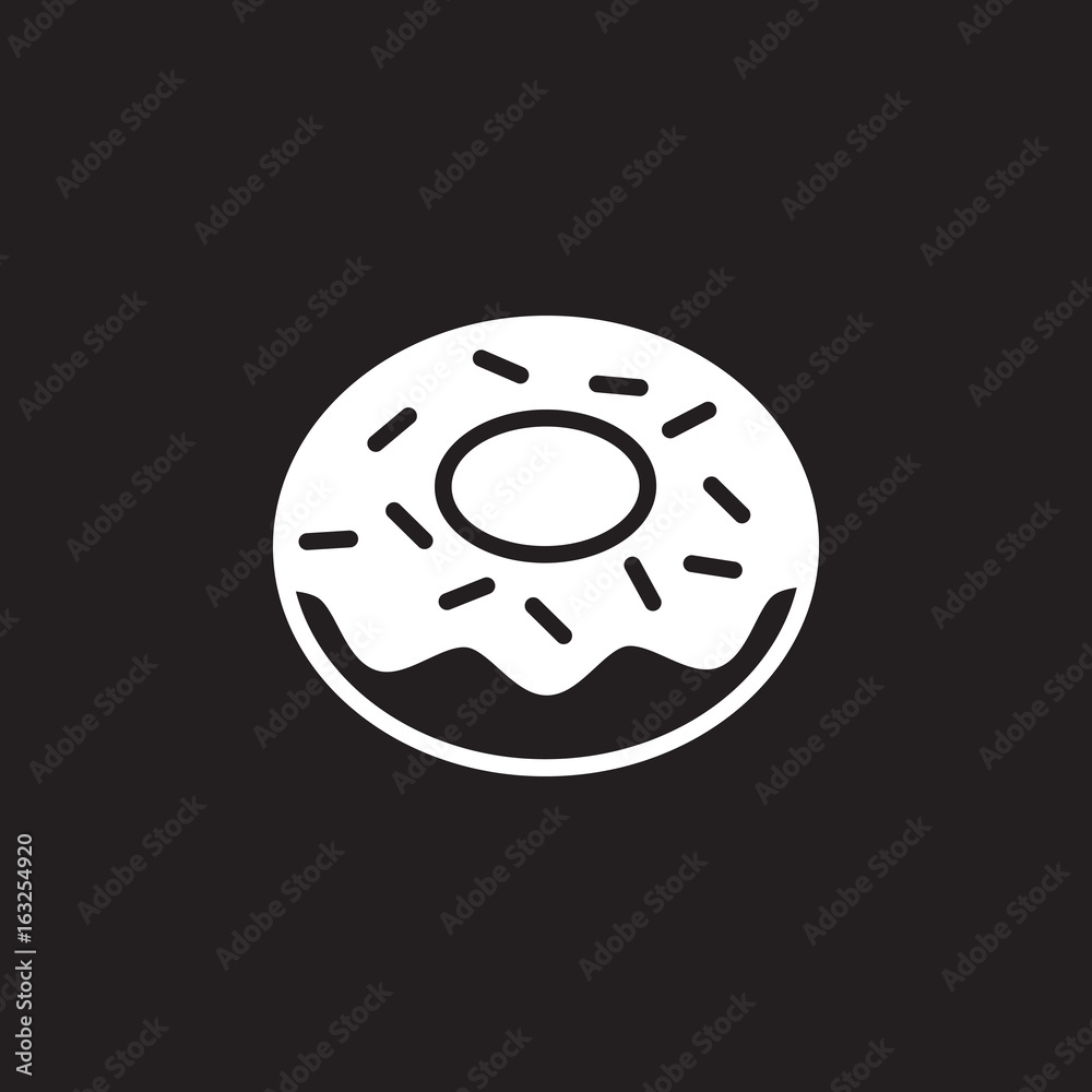Donut icon vector, filled flat sign, solid pictogram isolated on black, logo illustration Donut icon vector, filled flat sign, solid pictogram isolated on black, logo illustration