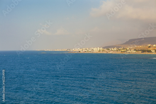 View of the sea and the city