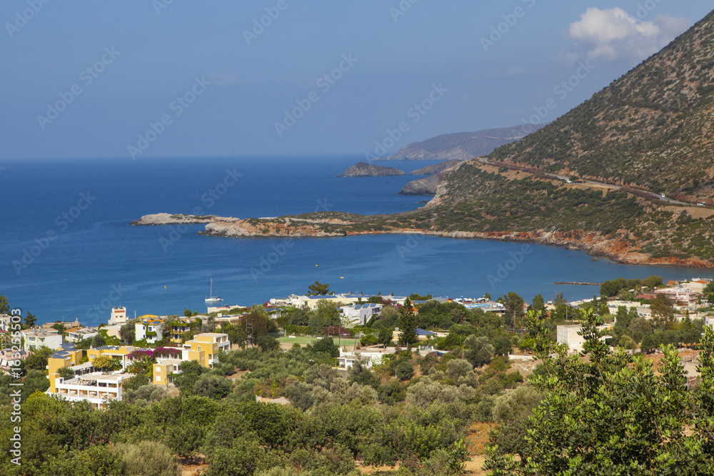 Coastal town near the sea in Greece