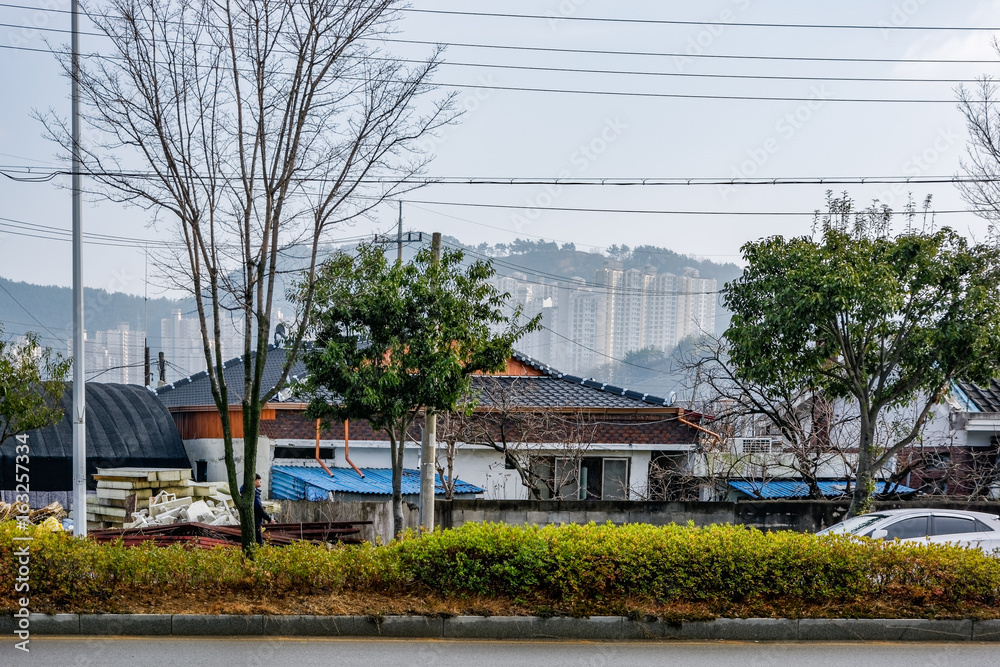 Street Scene at Gwangyang city in South Korea.
