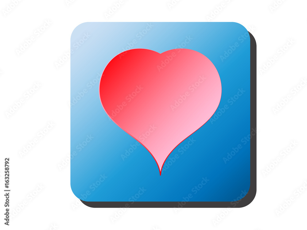Button icon red heart