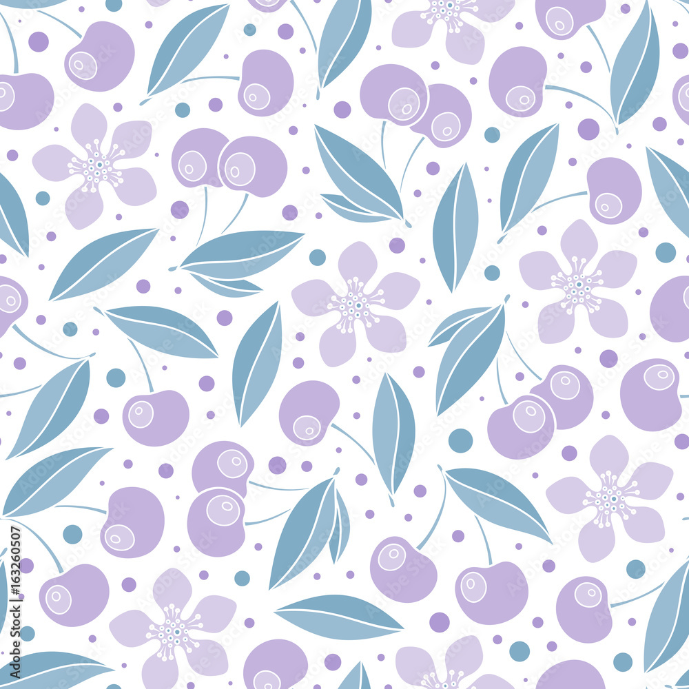 Fototapeta premium Cute cherry seamless pattern.