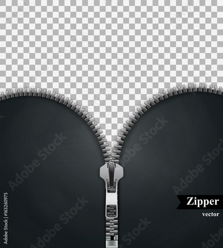 Zipper vector isolated on transparent background
