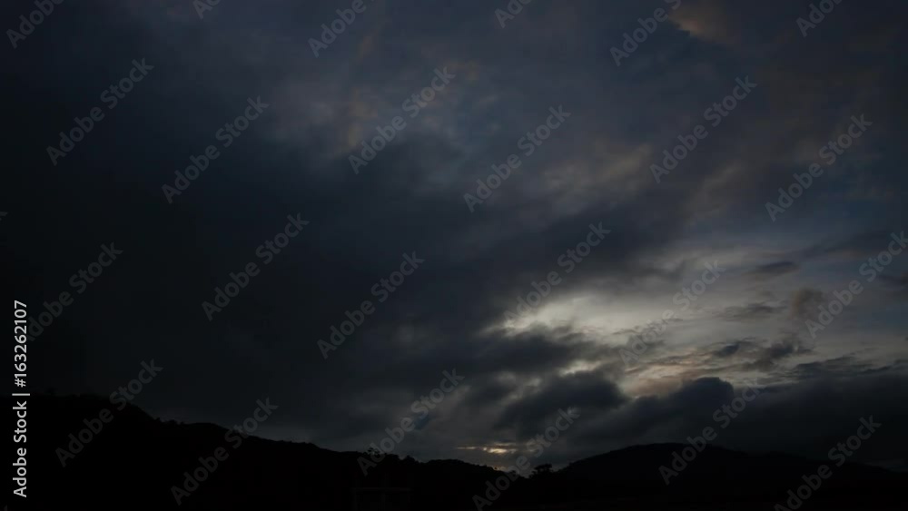 timelapse of sky and clouds sunset over mountain in phuket thailand. timelapse of sky and clouds sunset over mountain in phuket thailand.