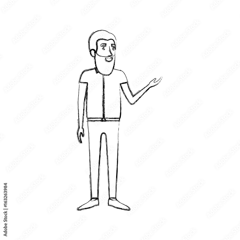 blurred silhouette of man with long beard standing in formal clothes vector illustration blurred silhouette of man with long beard standing in formal clothes vector illustration