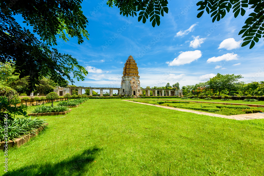Stone castle Model at Koh Klang nam public park in Sisaket, Thailand.