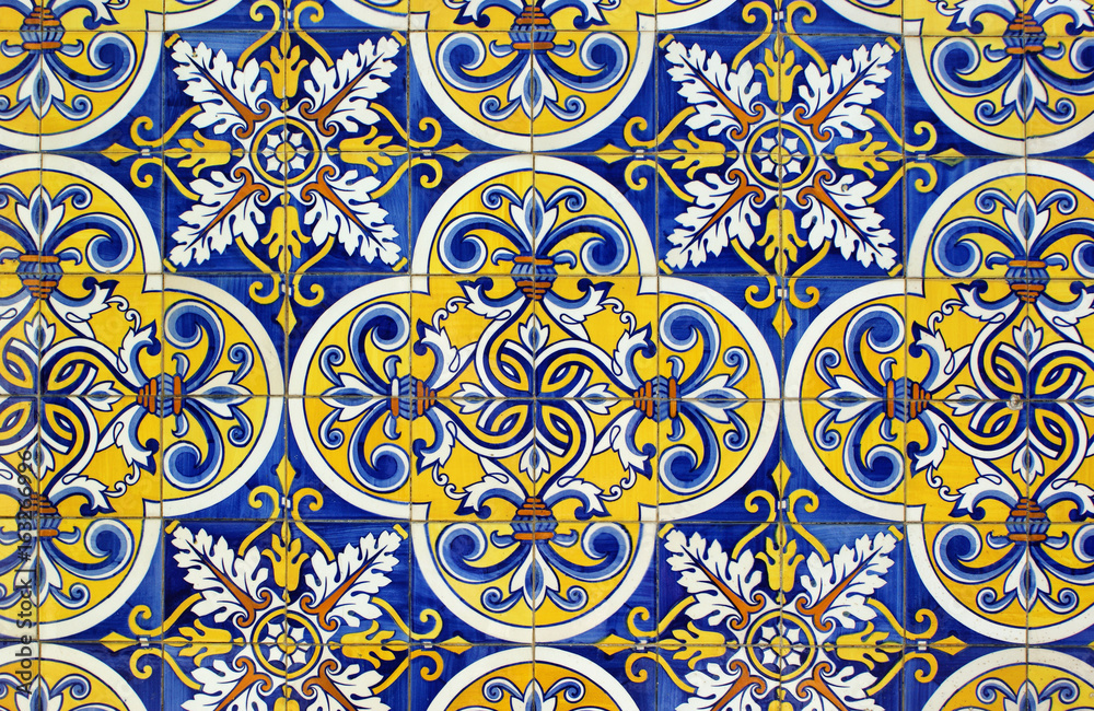 Traditional tiles in Santa Eulalia church, Pacos de Ferreira, north of Portugal
