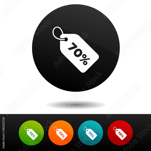 70% sale price tag sign icon. Vector Discount symbol. Special offer label.
