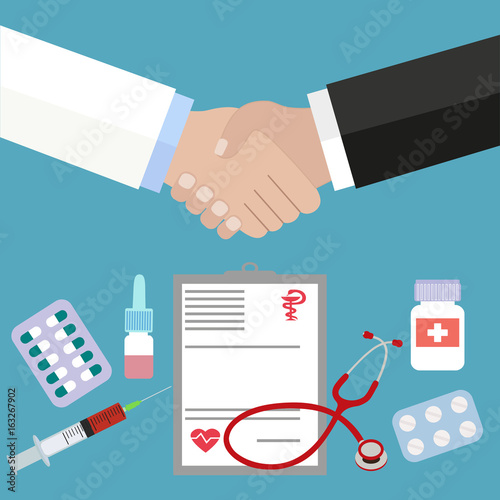 Prescription doctor handshake