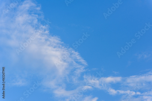 Beautiful cirrus clouds against the blue sky