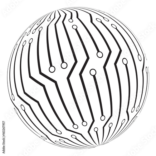 circut board globe logo vector symbol icon design.
