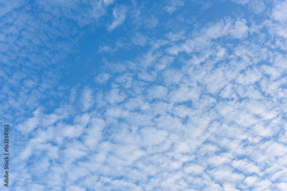 Beautiful cirrus clouds against the blue sky