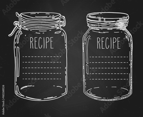 Hand drawn jars recipe template
