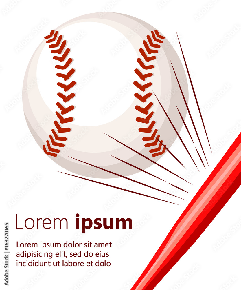 Εκτύπωση καμβά Vector Illustration of Softball or Baseball with Movement Motion Lines Web site