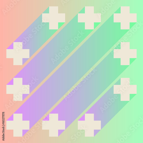 Plus sign modern geometric vector background. Soothing gradient colors and calming hues.