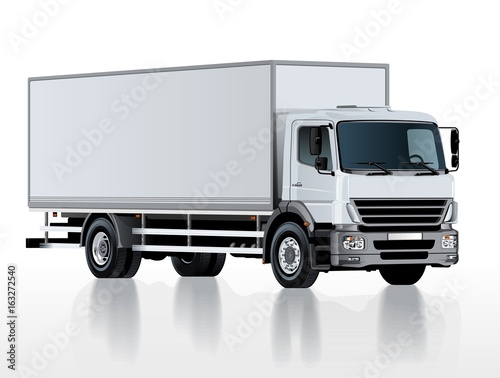 Vector truck template isolated on white. Available EPS-10 separated by groups and layers with transparency effects for one-click repaint