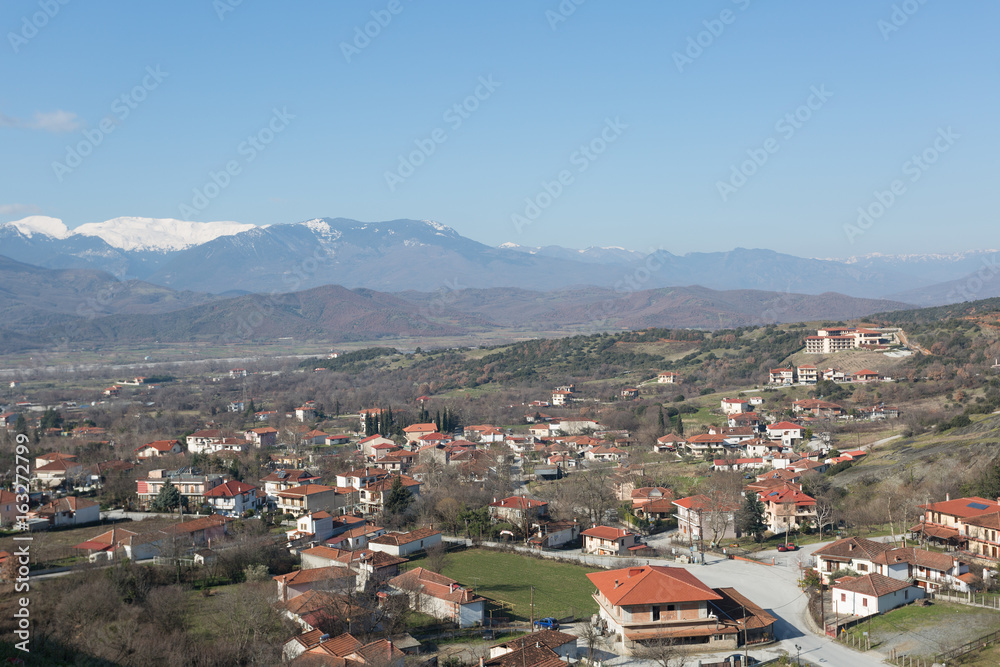 Panorama of Kalambaka in the Meteora region, Greece