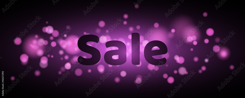 Sale. Text with highlighting. Violet flare bokeh in motion. Celebratory background with purple lights. Footage for the photo Sale. Text with highlighting. Violet flare bokeh in motion. Celebratory background with purple lights. Footage for the photo