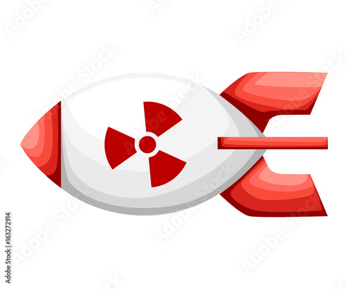 Vector illustration of a nuclear rocket sign. Web site page and mobile app design vector element