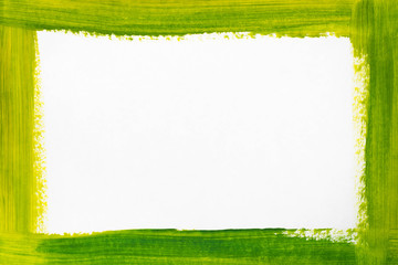 green border painted on white paper