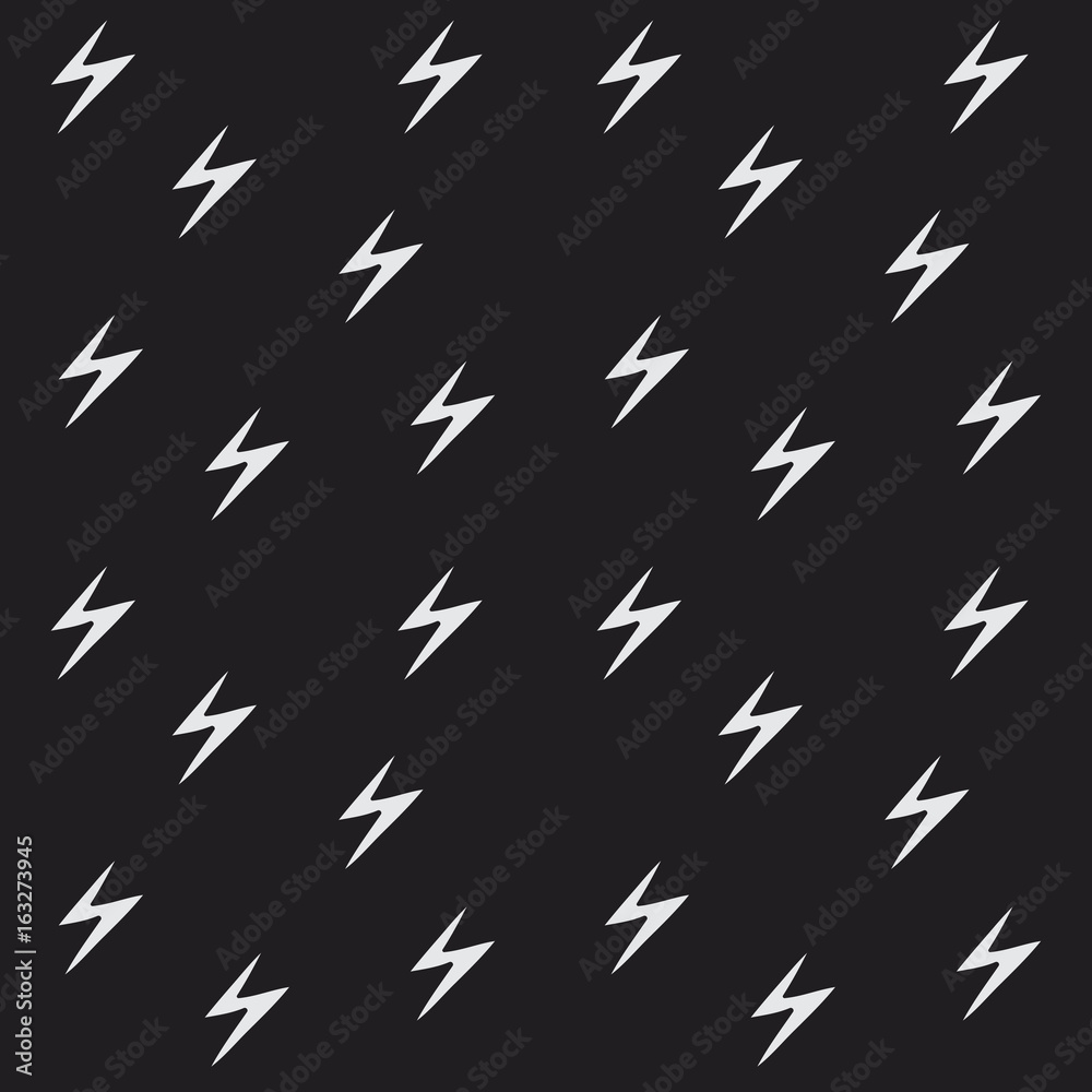 Seamless hand drawn pattern of lightning or thunderbolts. Decorative texture for print, textile, t-shirt, fabric, wallpaper, card , poster, home decor, packaging, and wrapping paper.