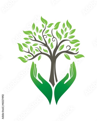 Photography Tree In Your Hand Logo