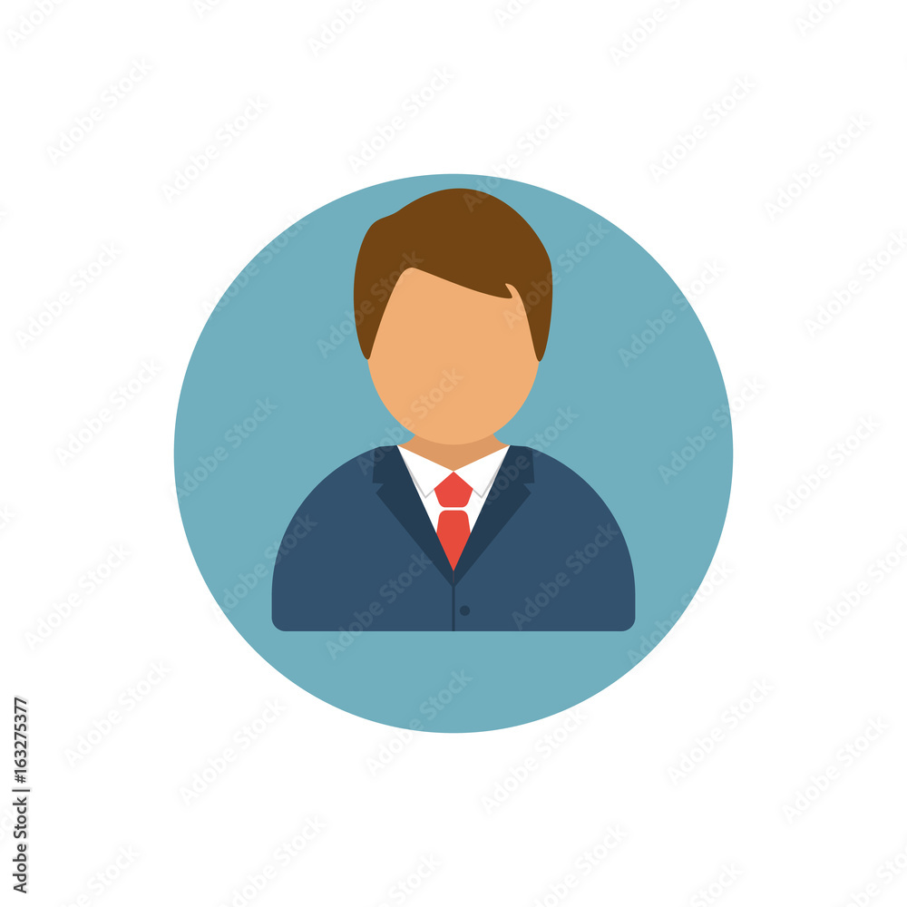 Man in suit silhouette abstract image. Flat style icon. Vector illustration Man in suit silhouette abstract image. Flat style icon. Vector illustration