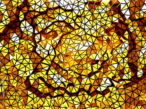 Golden chaotic poligons pattern background